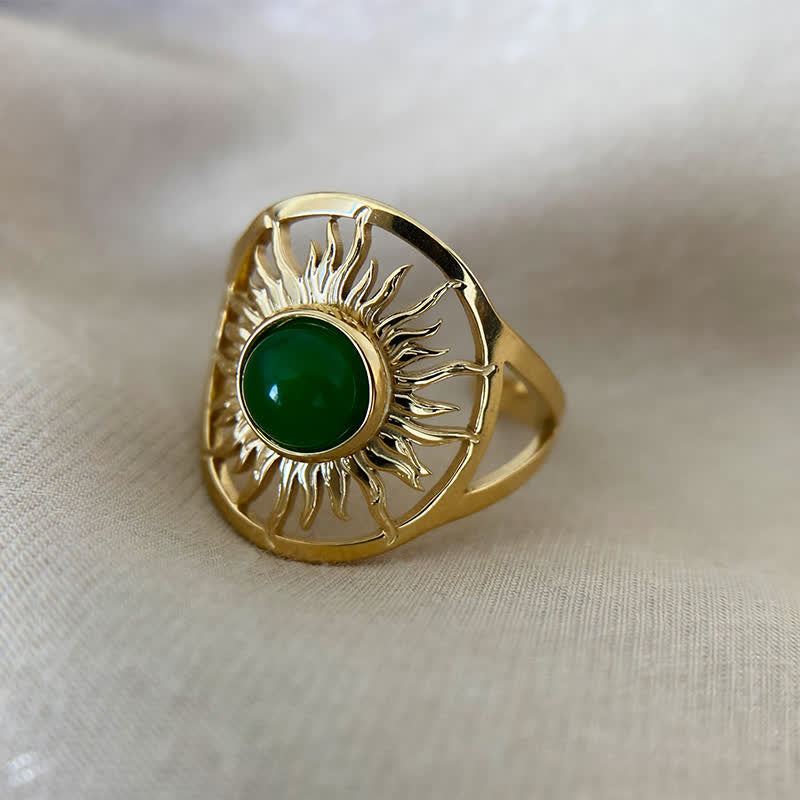 Olivenorma « Sun Arise » – Bague en jade vert céleste