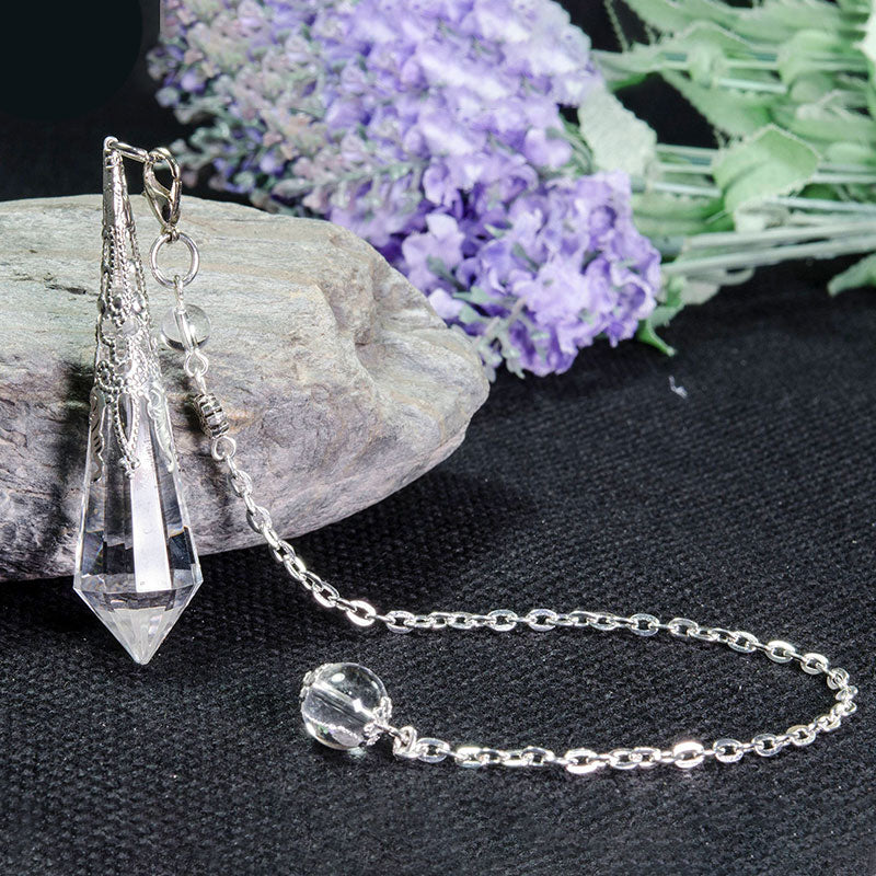 Pendule de méditation en cristal clair