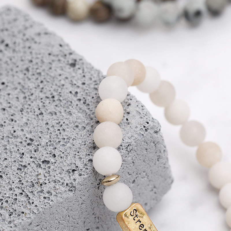 Bracelet gravé robuste en pierres précieuses naturelles Olivenorma