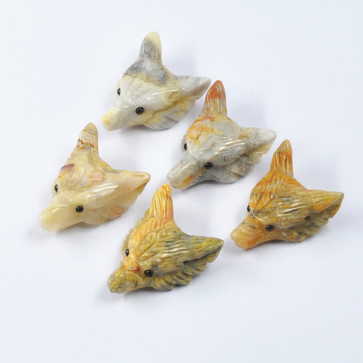 Tête de loup sculptée en cristal naturel Olivenorma, accessoire de décoration en pierres précieuses - Onyx fou - image 13