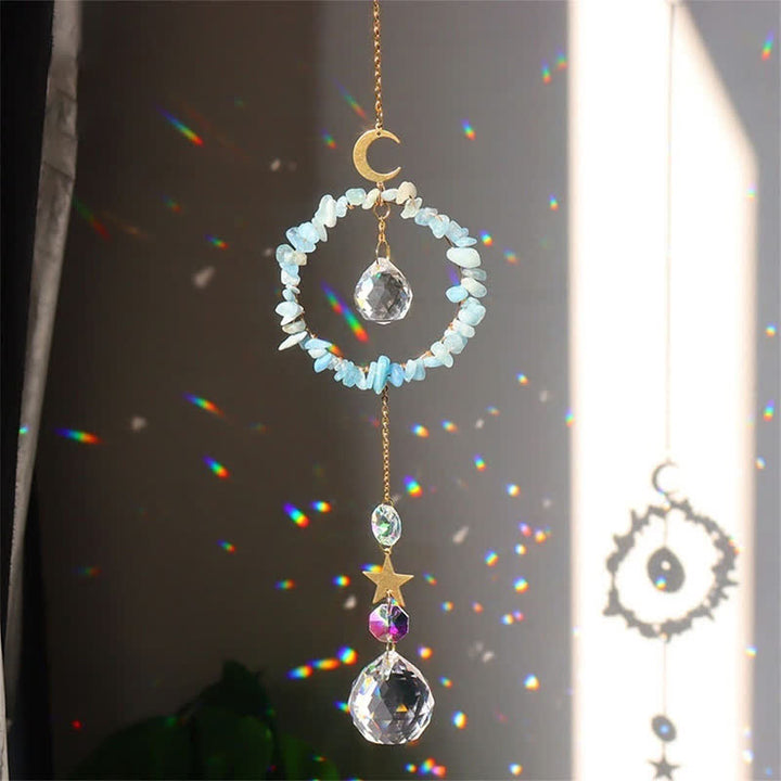 Attrape-soleil de guérison lunaire en cercle de cristal Olivenorma