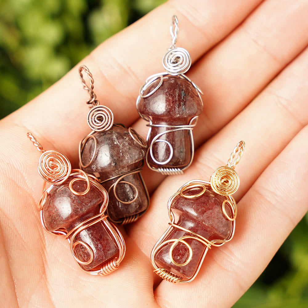 Collier en pierre de guérison naturelle Olivenorma aux champignons