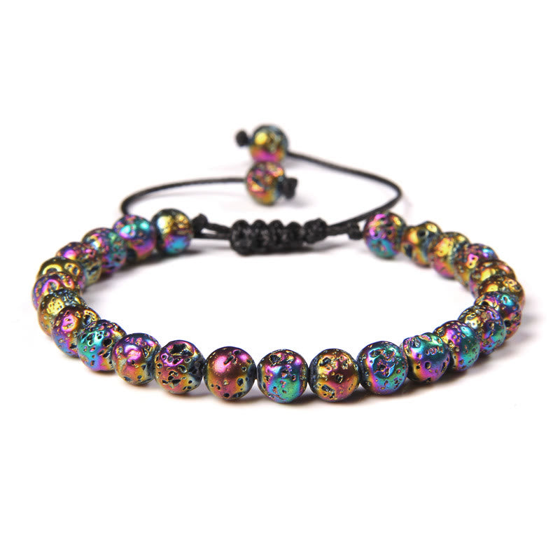 Bracelet tressé en perles de pierre naturelle de 6 mm Olivenorma