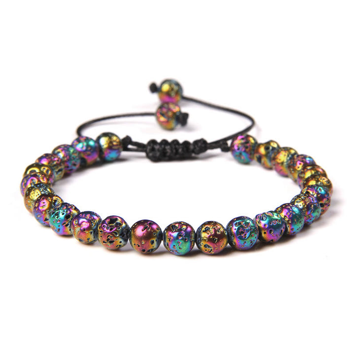 Bracelet tressé en perles de pierre naturelle de 6 mm Olivenorma
