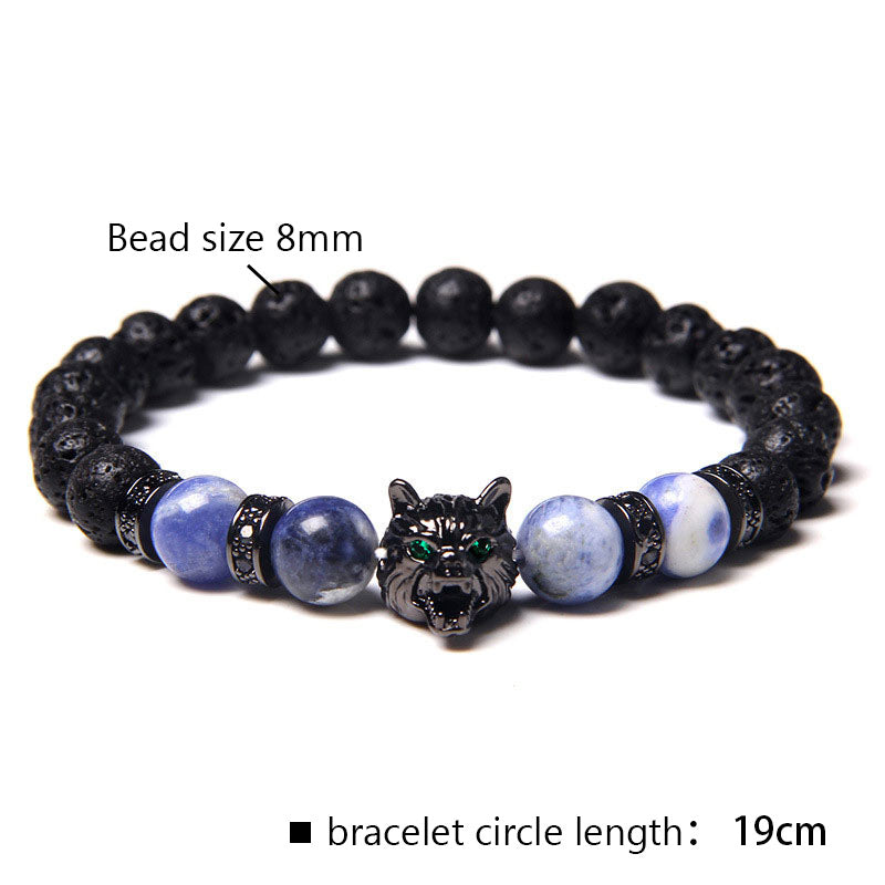 Bracelet Loup en Agate Dentelle Bleue Olivenorma