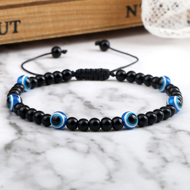 Bracelet de perles en œil de tigre et mauvais œil Olivenorma