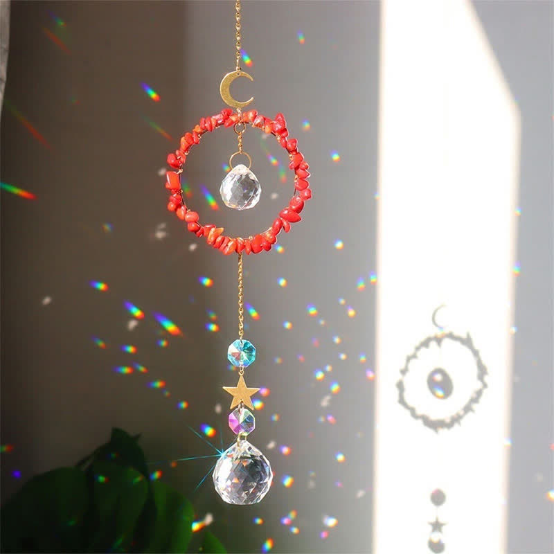 Attrape-soleil de guérison lunaire en cercle de cristal Olivenorma
