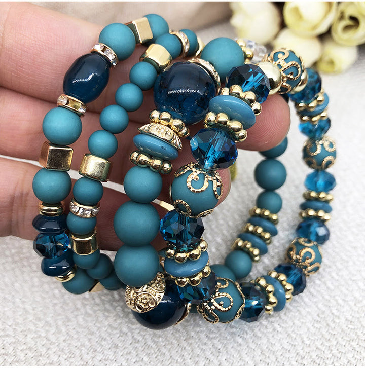 Ensemble de bracelets en cristaux sculptés en forme de cœur créatifs Olivenorma