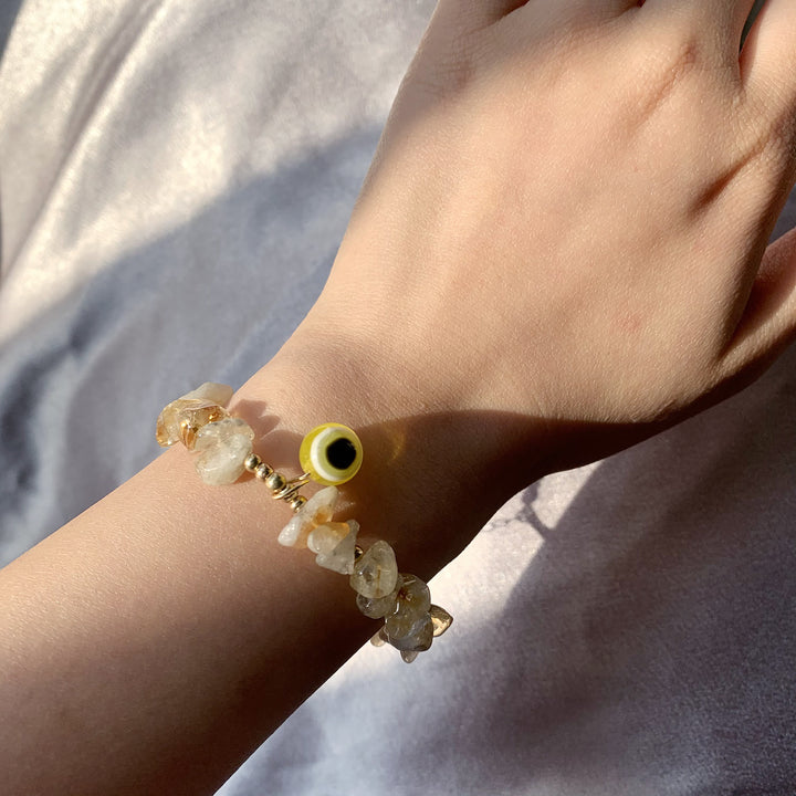 Bracelet pendentif mauvais œil en gravier de cristal naturel Olivenorma