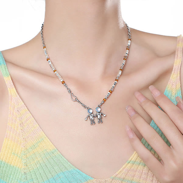 Collier pendentif en alliage avec pierre de lune et zodiaque Olivenorma