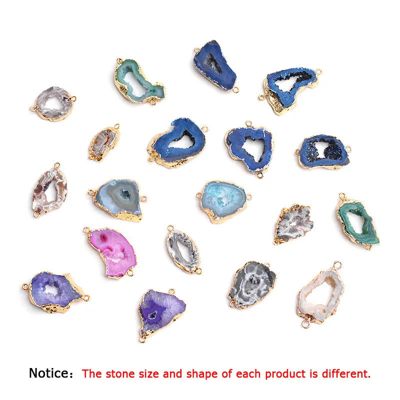 Bracelet fait main en pierre naturelle d'agate irrégulière enroulée en grappe