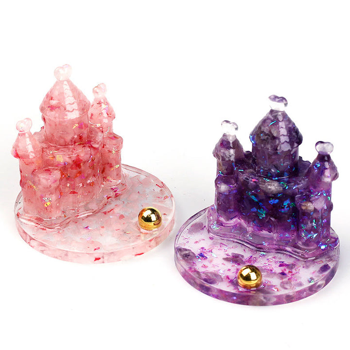 Support de téléphone portable en époxy avec gravier en cristal naturel Olivenorma