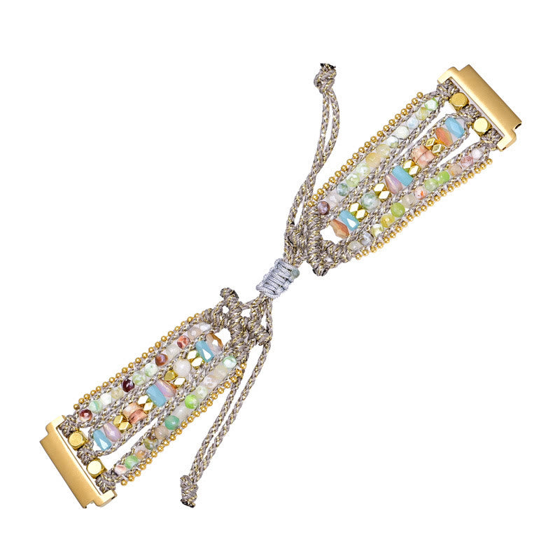 Bracelet Samsung tressé gris avec perles de cristal Olivenorma