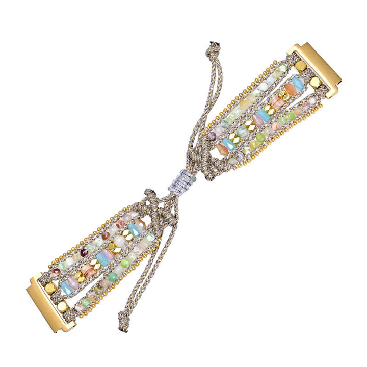 Bracelet Samsung tressé gris avec perles de cristal Olivenorma