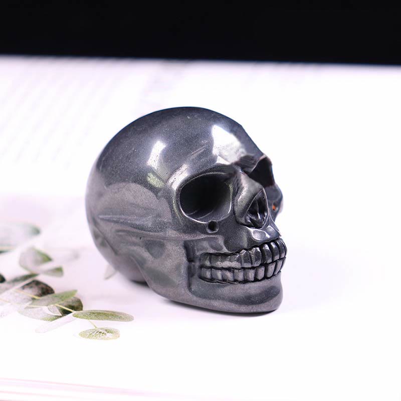 Décoration de crâne en jaspe de sang de dragon Olivenorma