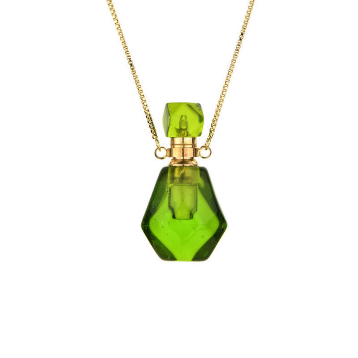 Collier bouteille de parfum en cristal