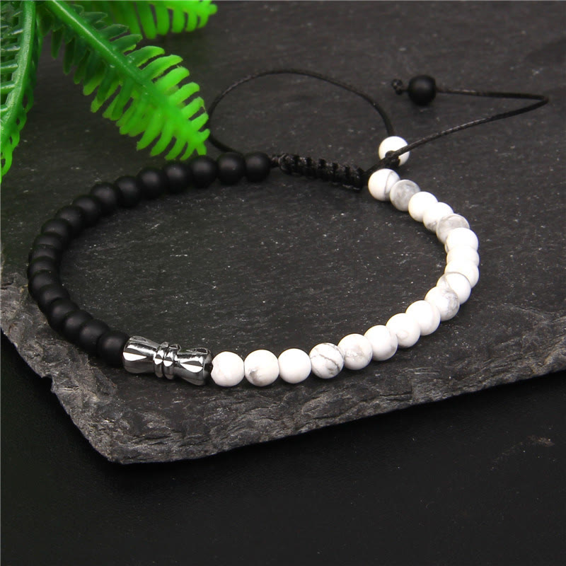 Bracelet tressé en onyx noir et pierre naturelle Olivenorma 4 mm