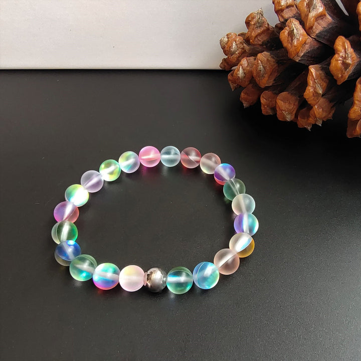 Bracelet en perles de verre cristal multicolores Olivenorma