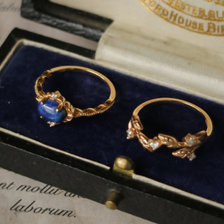 Olivenorma « Toutes les pensées sont des étoiles » – Bague rétro en lapis-lazuli