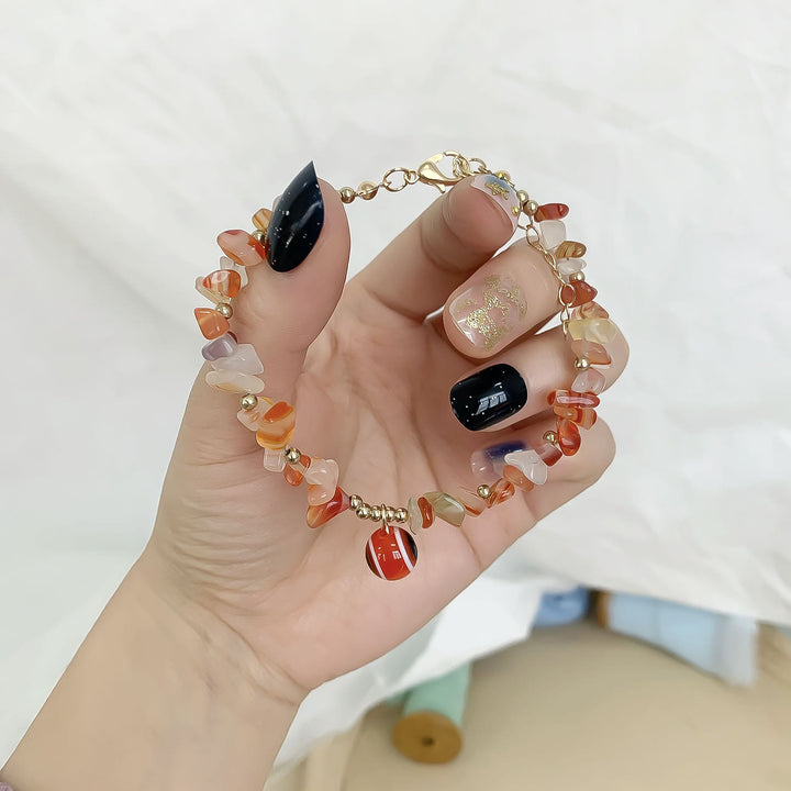 Bracelet pendentif mauvais œil en gravier de cristal naturel Olivenorma