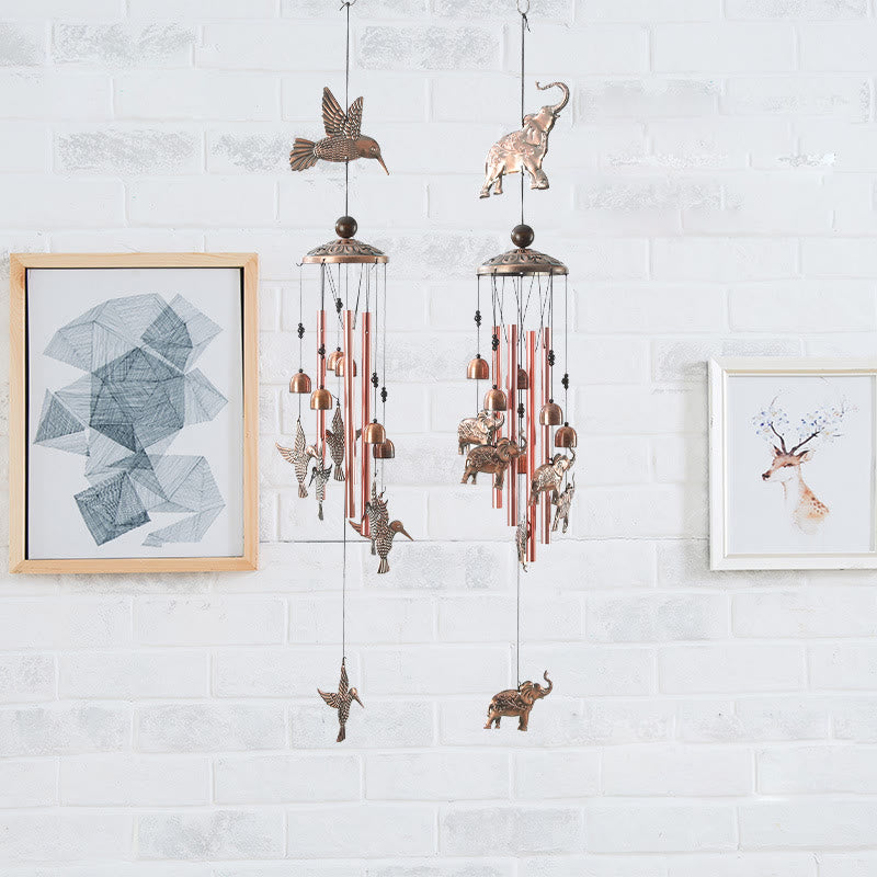 Carillon éolien suspendu en métal avec motif Olivenorma et hibou