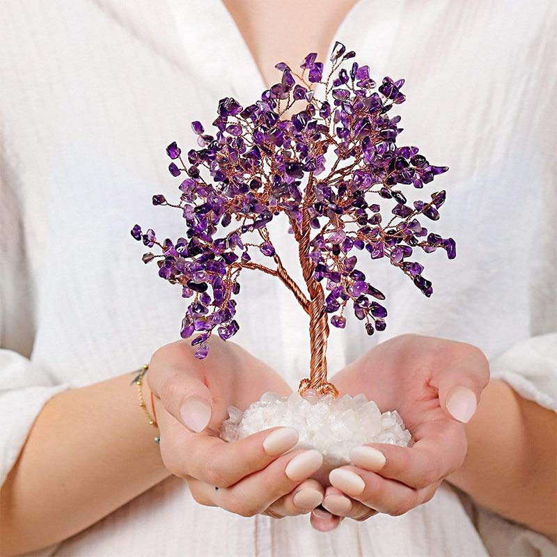 Olivenorma, ancré dans la spiritualité - Arbre Feng Shui en pierre d'améthyste