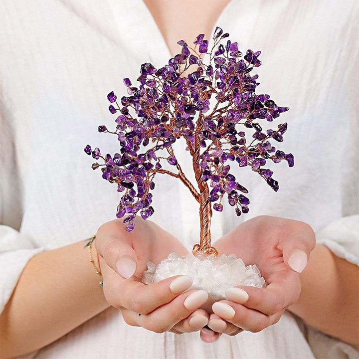 Olivenorma, ancré dans la spiritualité - Arbre Feng Shui en pierre d'améthyste