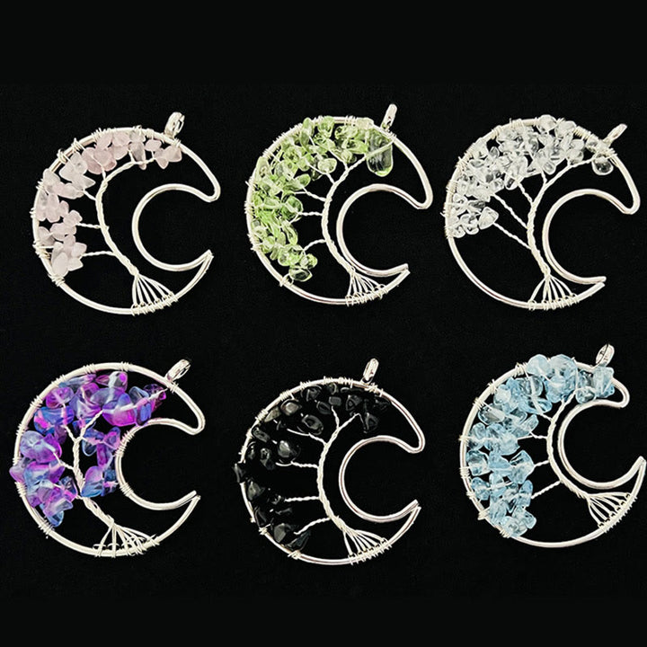 Attrape-rêves en corde de coton tressée avec arbre de vie en cristal Olivenorma