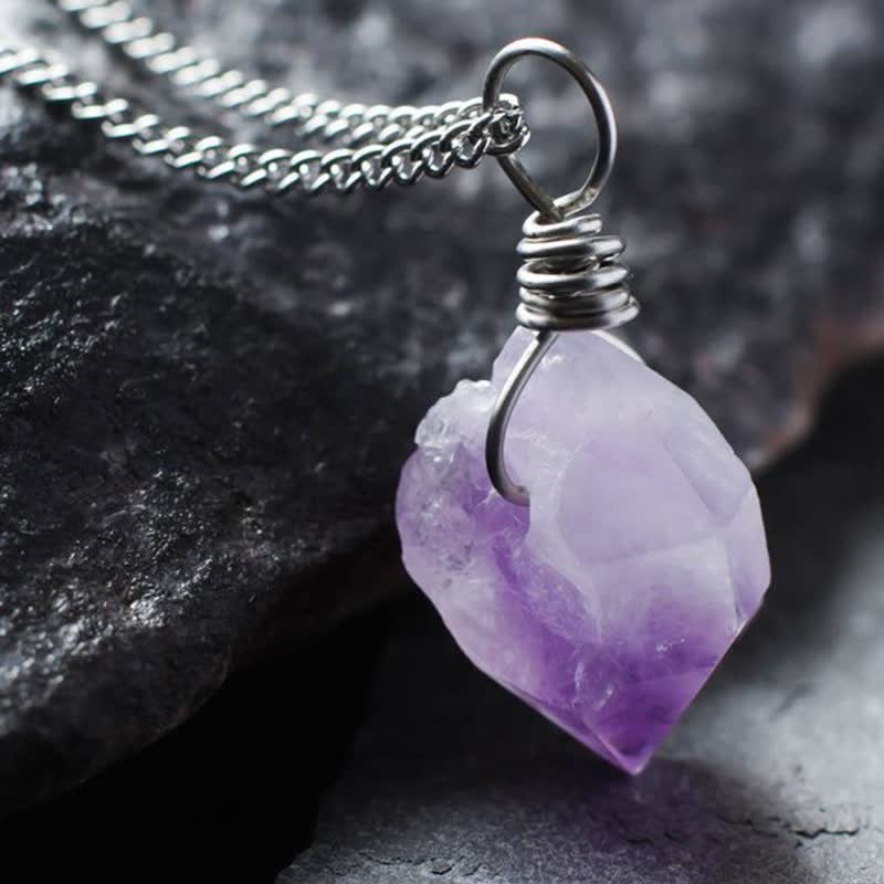 Collier délicat en cristal naturel d'améthyste Olivenorma