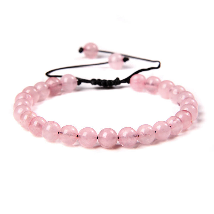 Bracelet tressé en perles de pierre naturelle de 6 mm Olivenorma