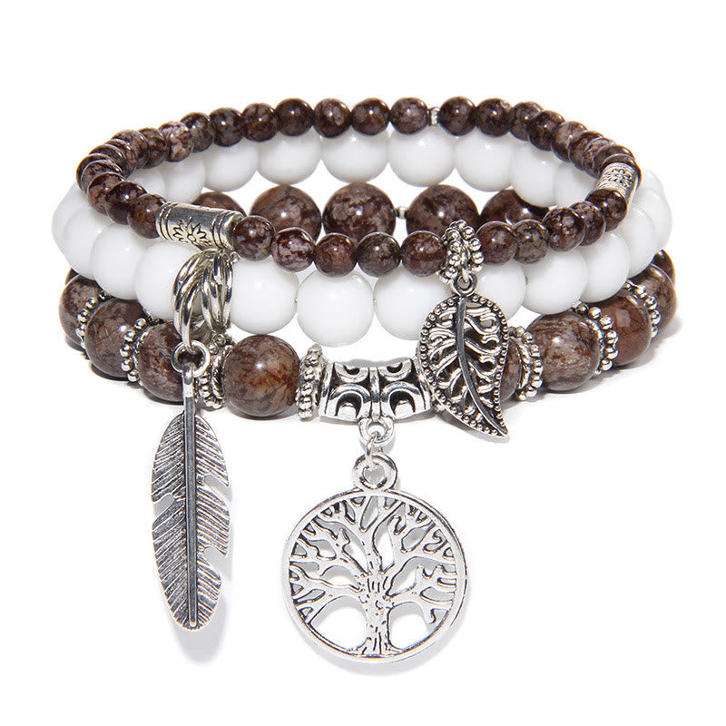 Ensemble de 3 bracelets en albâtre « Nature's Healing Moments » Olivenorma