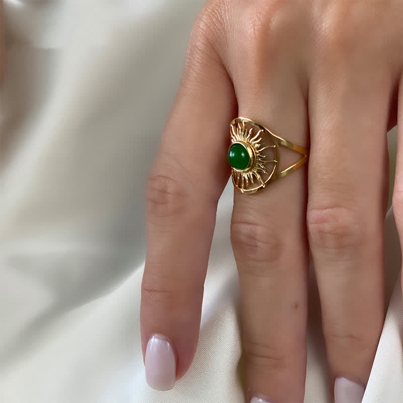 Olivenorma « Sun Arise » – Bague en jade vert céleste