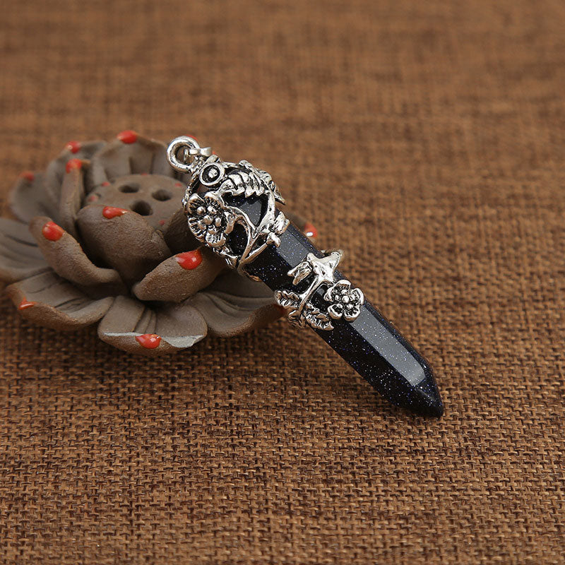Collier de guérison spirituelle en pierre naturelle avec rose Olivenorma