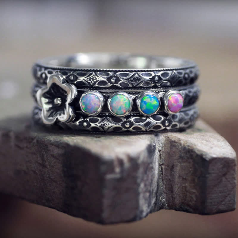 Bague de naissance avec pierre de naissance personnalisée et gravée Olivenorma