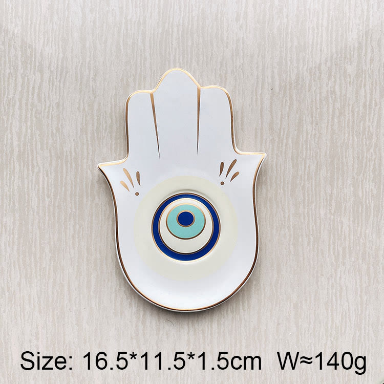 Olivenorma Hamsa Petit plateau à bijoux Evil Eye Sous-verre
