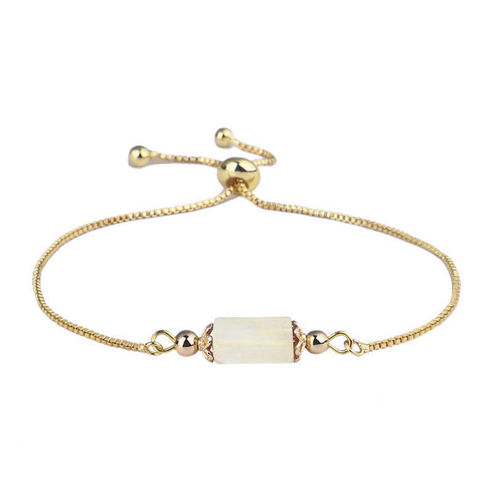Bracelet chaîne en or délicat avec cristal naturel Olivenorma