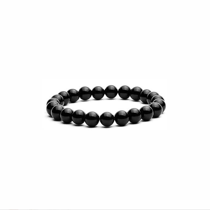 Bracelet énergétique pour homme en perles de bois et pierres naturelles de 8 mm Olivenorma