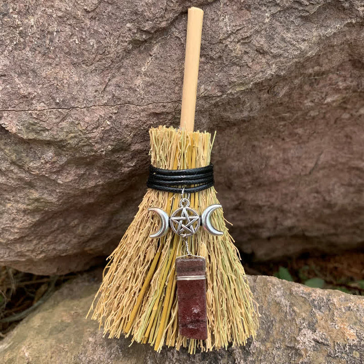 Mini balai magique Olivenorma en forme d'étoile et de lune en cristal