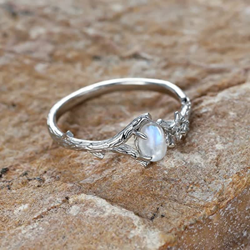 Bague de protection curative en pierre de lune naturelle Olivenorma