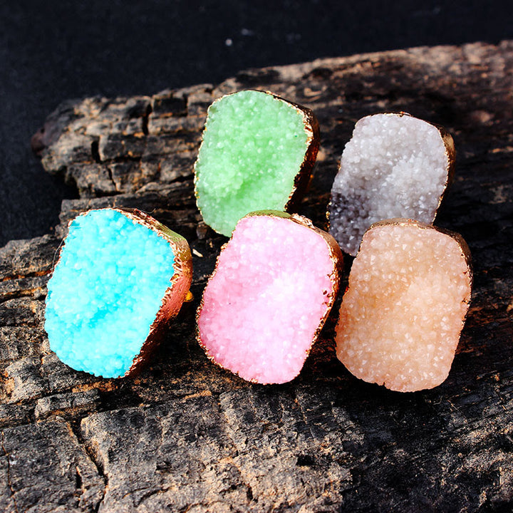 Bague ouverte remplie d'or avec grappes naturelles irrégulières Olivenorma