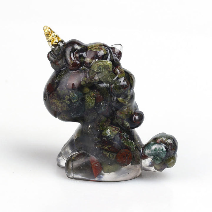 Décoration en pierres précieuses de licorne en cristal Olivenorma