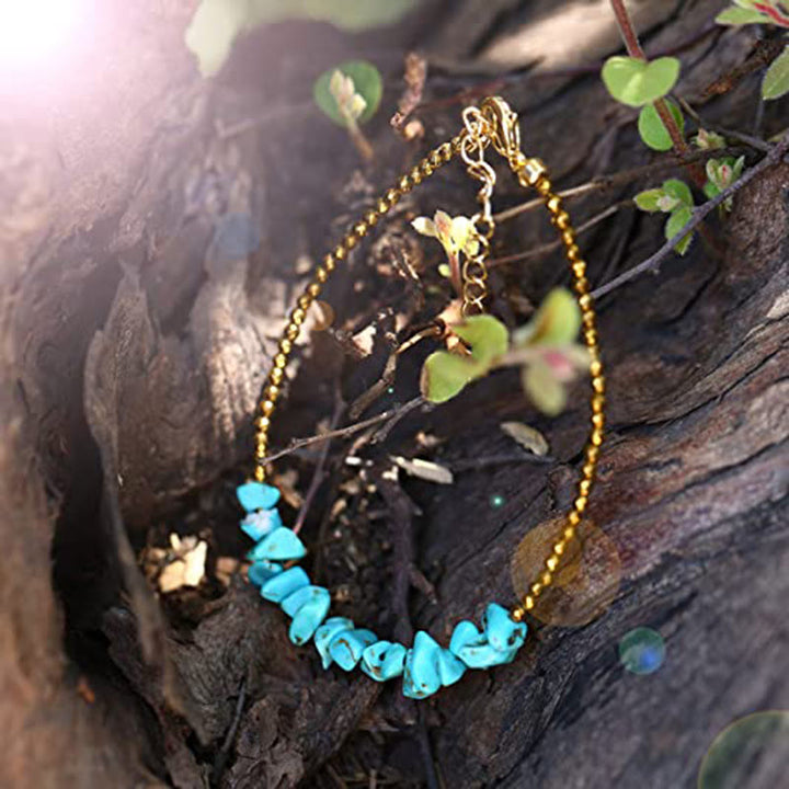 Bracelet en or et perles turquoise Olivenorma