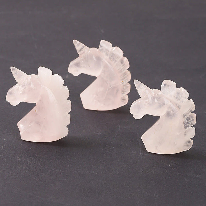 Olivenorma Figurine de licorne en cristal naturel de 2 pouces Décoration en pierres précieuses