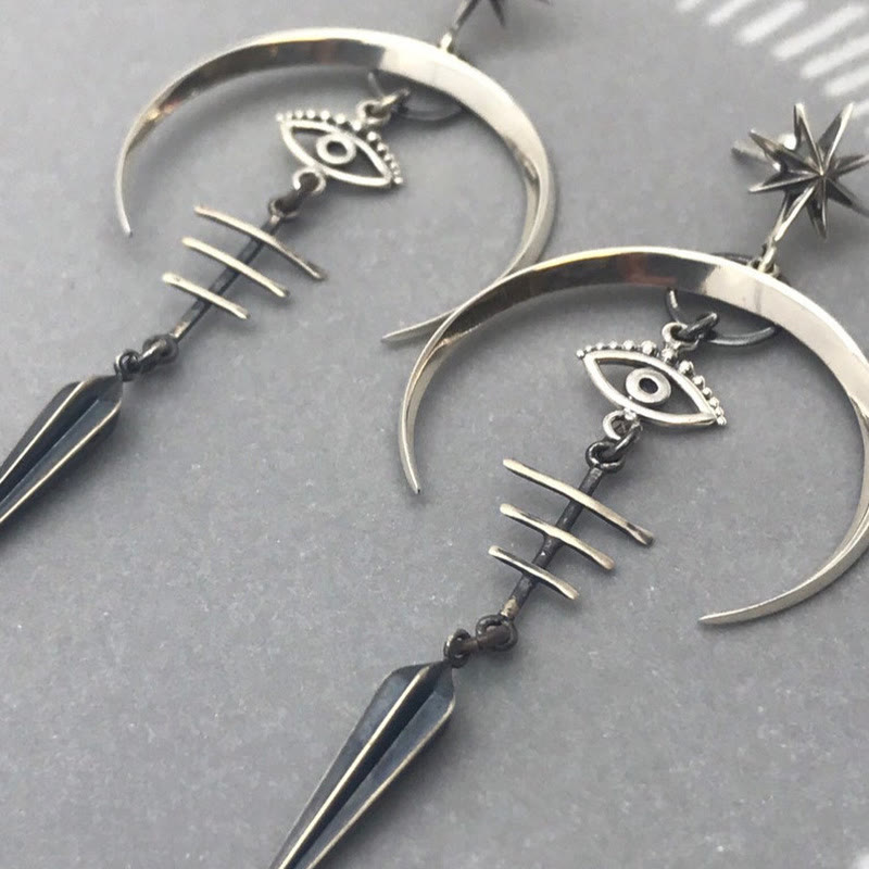 Boucles d'oreilles croissant de lune mauvais œil Olivenorma