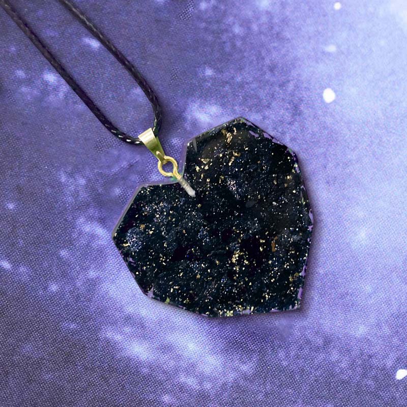 Collier coeur en cristal naturel en grès bleu Olivenorma