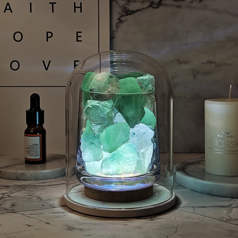 Lampe d'aromathérapie en cristal de pierre avec diffuseur sans feu Olivenorma