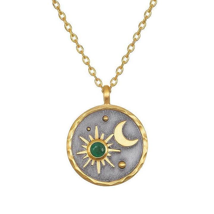 Collier Olivenorma « Jour et Nuit » - Pierre de Naissance Soleil et Lune