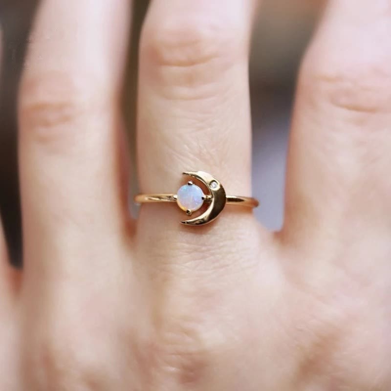 Bague créative en pierre de lune « Moon of My Life » Olivenorma