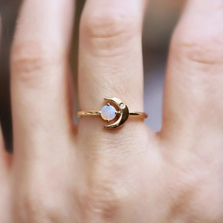 Bague créative en pierre de lune « Moon of My Life » Olivenorma