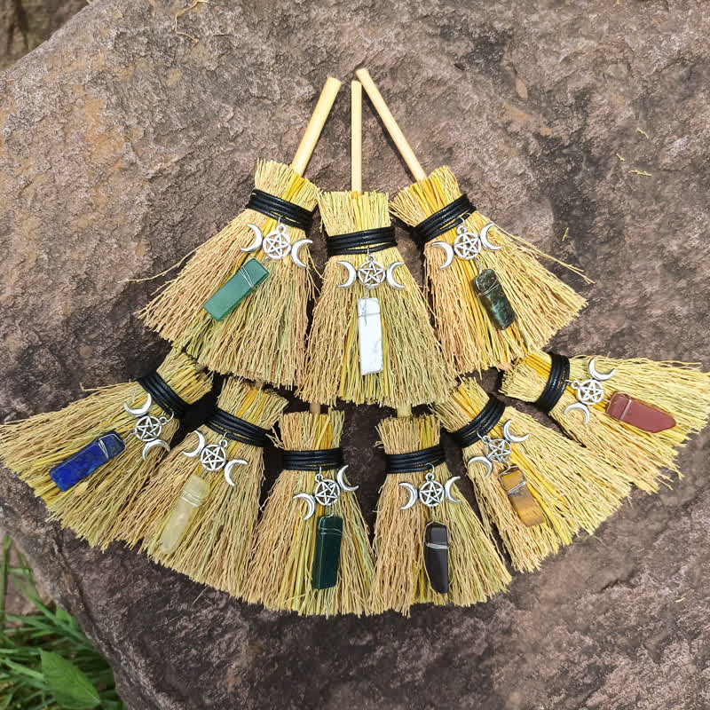 Mini balai magique Olivenorma en forme d'étoile et de lune en cristal